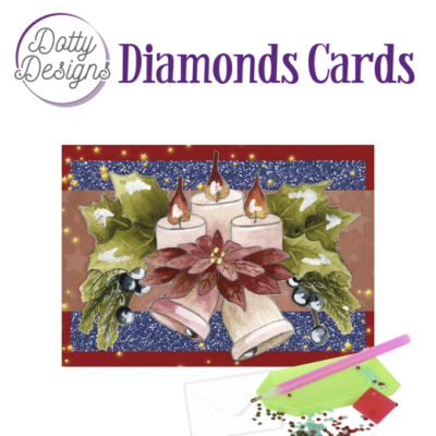 D0tty Design® - Set van 3 diamond painting kerstkaarten 10x15cm:(set 7)